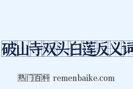 破山寺双头白莲反义词是什么意思的图片